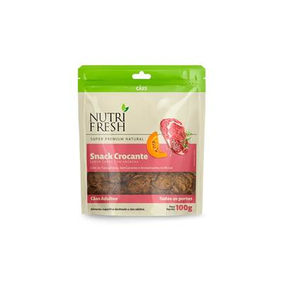 Snack Crocante Nutrifresh para Cães sabor Carne com Abóbora 100g