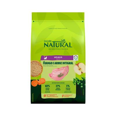 Ração Guabi Natural para Gatos Adultos sabor Frango e Arroz 7,5kg