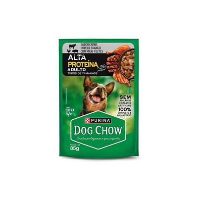 Ração Úmida Dog Chow Alta Proteína para Cães Adultos sabor Carne, Porco e Frango
