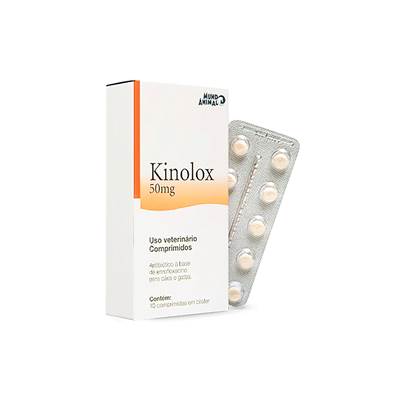 Antibiótico Kinolox 50mg - 10 comprimidos 50mg