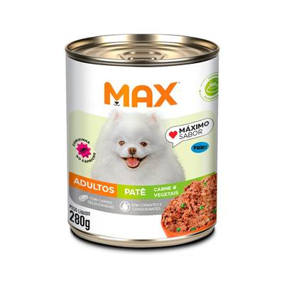 Ração Úmida Patê Max Cães Adultos Carne e Vegetais 280g