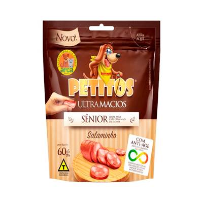 Snack Petitos para Cães Sênior Sabor Salaminho 60g