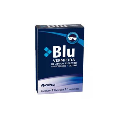 Vermicida Blu Coveli para Cães e Gatos 4 comprimidos