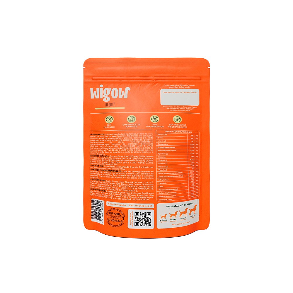 Suplemento Wigow Multivitamínico 10 em 1 para Cães