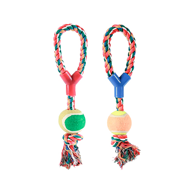 Brinquedo Chalesco para Cães Forca com Bola de Tênis - Cores Sortidas U