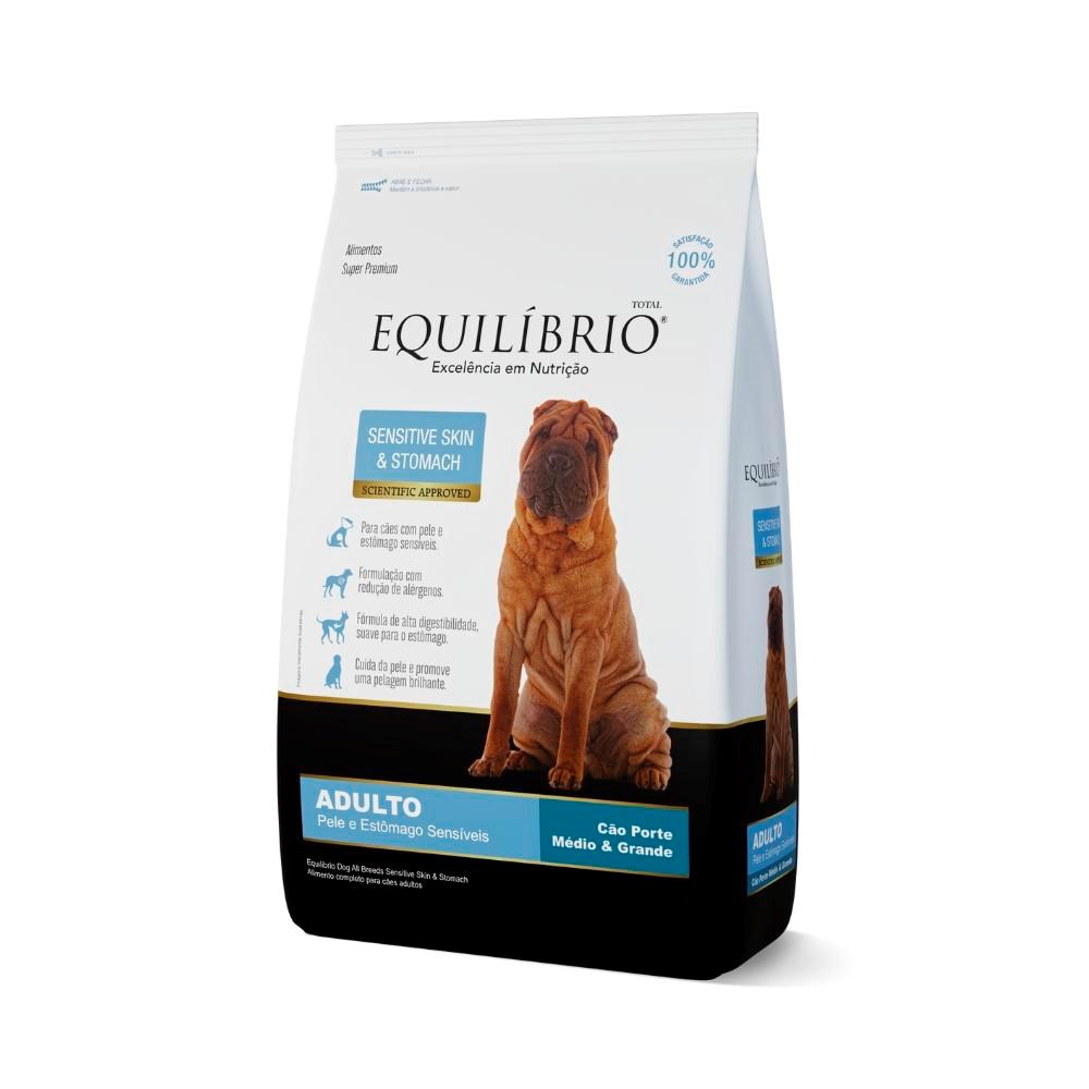 Ração Equilíbrio Sensitive Skin e Stomach para Cães Adultos de Porte Médio e Grande