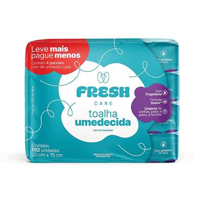 Pack Toalha Umedecida Fresh Care 192 unidades