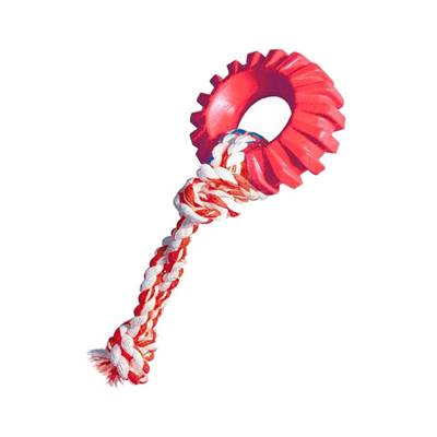 Brinquedo Furacão Pet Pneu Rally Especial com Corda Vermelho para Cães U