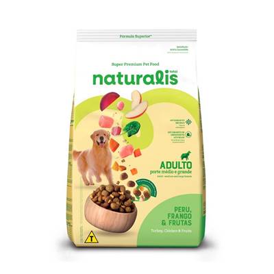 Ração Naturalis para Cães Adultos de Porte Médio Sabor Peru, Frango e Frutas 2,5kg