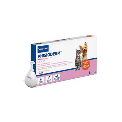 Hidratante Virbac Phisioderm Spot On S.I.S 2ml para Cães e Gatos Até 10kg 6 pipetas