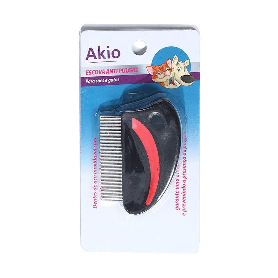 Pente Anti Pulga Akio Preto para Cães e Gatos