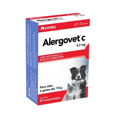 Alergovet Coveli para Cães e Gatos até 15kg - 0,7mg 20 comprimidos
