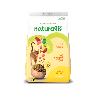 Ração Naturalis para Gatos Adultos Castrados sabor Peru e Frango 1,5kg