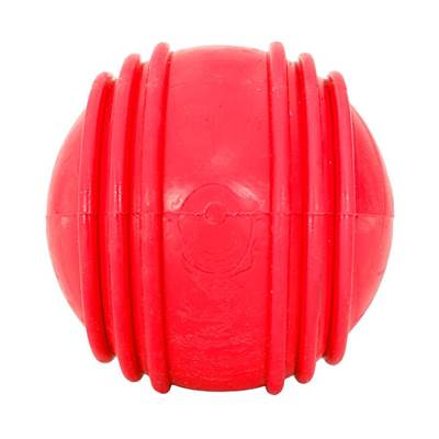 Brinquedo Furacão Pet Bola de Borracha Maciça Vermelho com Friso para Cães U