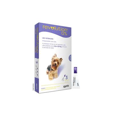 Antipulgas Revolution Zoetis 12% 0,25 ml para Cães de 2,5kg a 5kg
