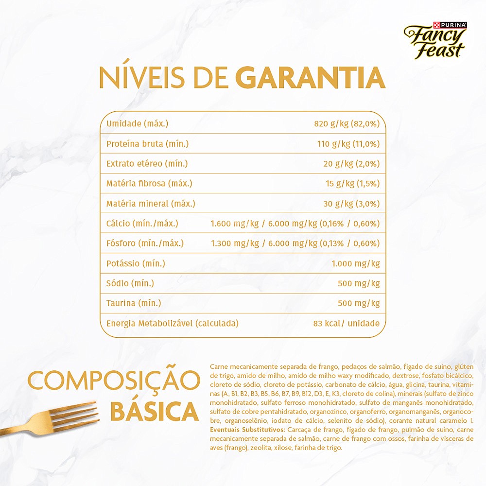 Ração Fancy Feast Sachê para Gatos Adultos sabor Petit Filet Salmão 