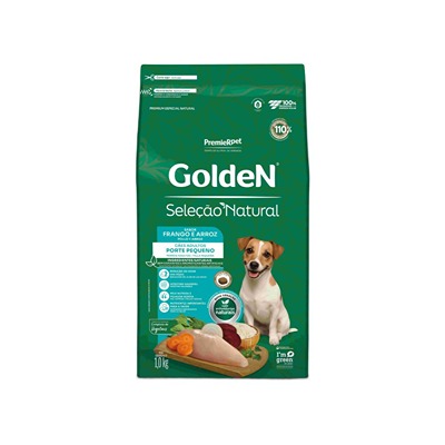 Ração Golden Seleção Natural Mini Bits para Cães de Pequeno Porte Adultos sabor Frango & Arroz
