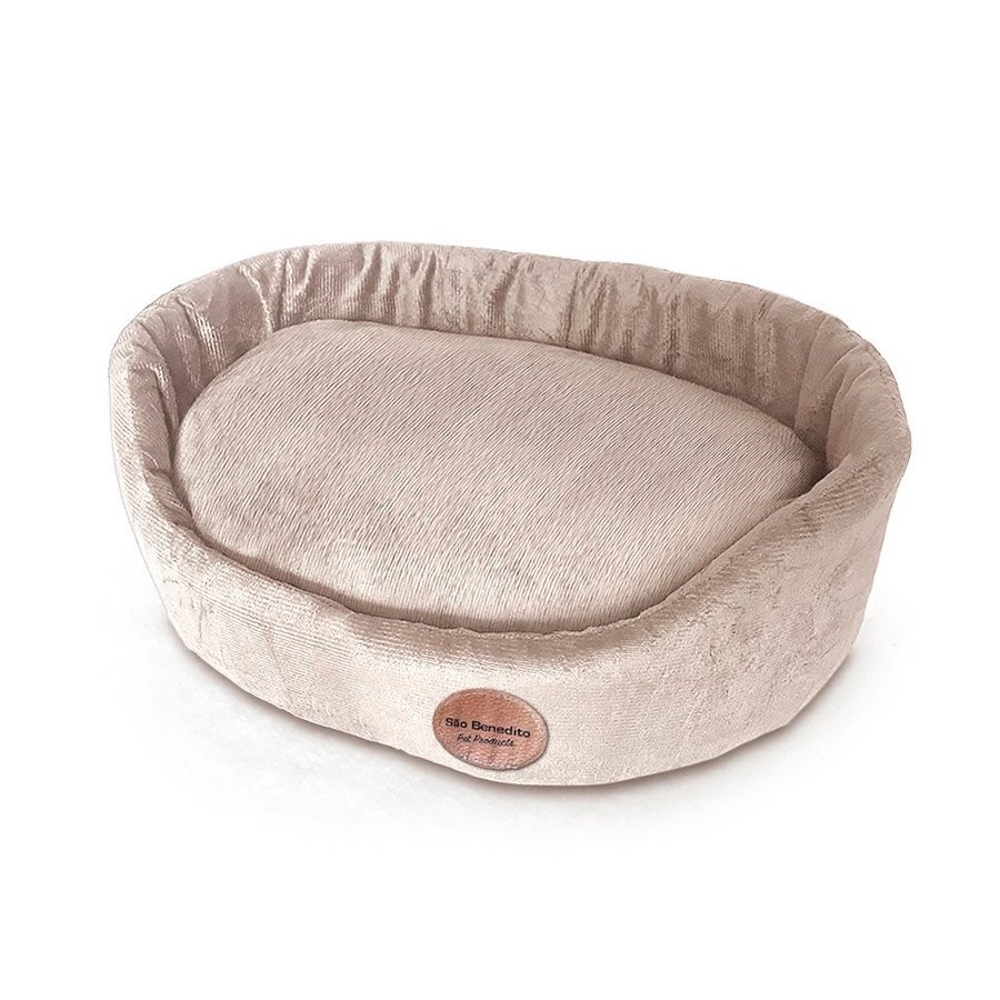 Cama São Benedito Pet Europa Luxo Sued Bege para Cães