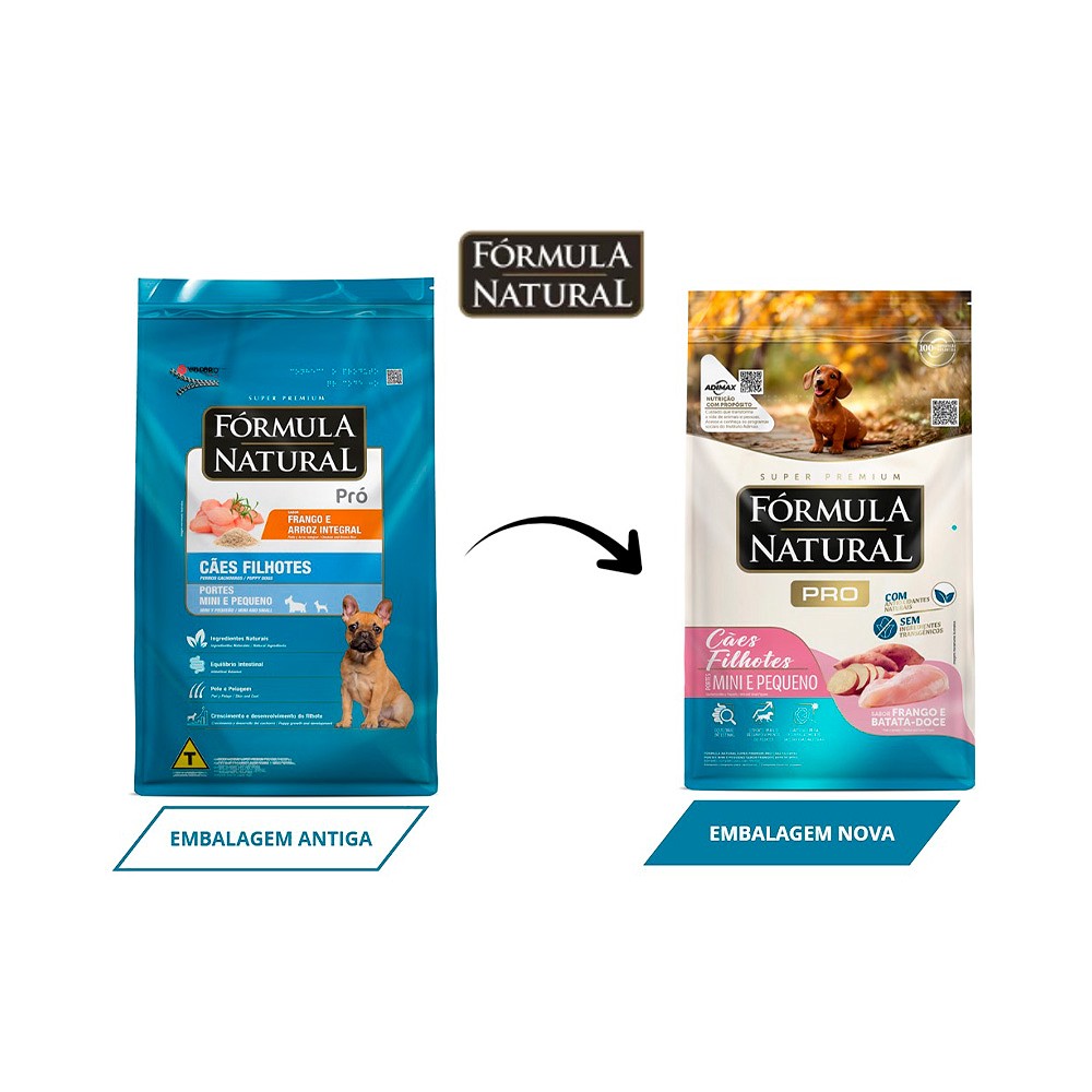 Ração Fórmula Natural Pró para Cães Filhotes de Porte Mini e Pequeno Sabor Frango e Arroz Integral