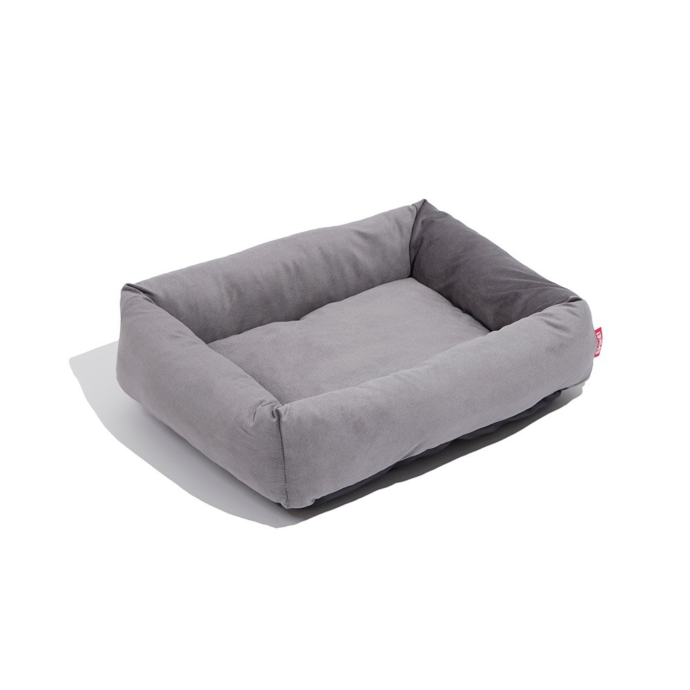 Cama Spike Retangular Veludo Cinza para Cães e Gatos