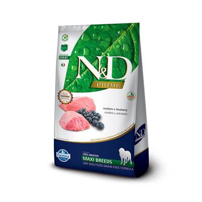 Ração N&D Prime para Cães Adultos de Raças Grandes Sabor Cordeiro e Blueberry 10,1kg