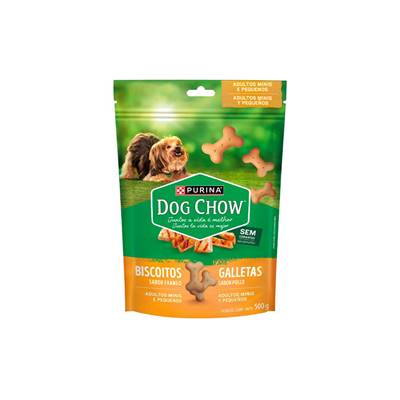 Biscoito Dog Chow para Cães Adultos Mini e Pequenos Sabor Frango 500g