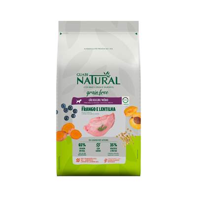 Ração Guabi Natural Grain Free para Cães Adultos Porte Médio sabor Frango & Lentilha 12kg
