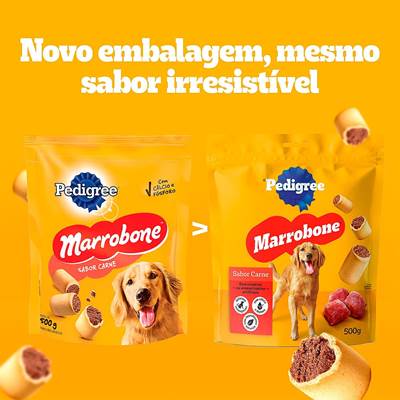 Biscoito Pedigree Biscrok Marrobone para Cães Adultos Sabor Carne