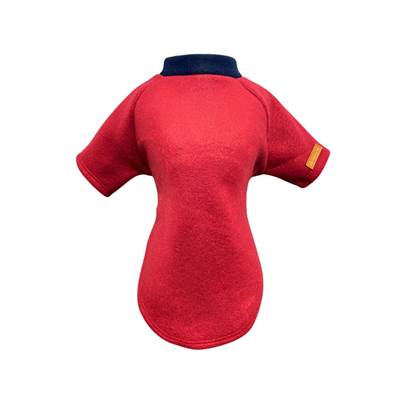 Blusa Fábrica Pet Com Manga Vermelha para Cães e Gatos P