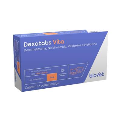 Anti-inflamatório Dexatabs Vita para Cães e Gatos 12 comprimidos