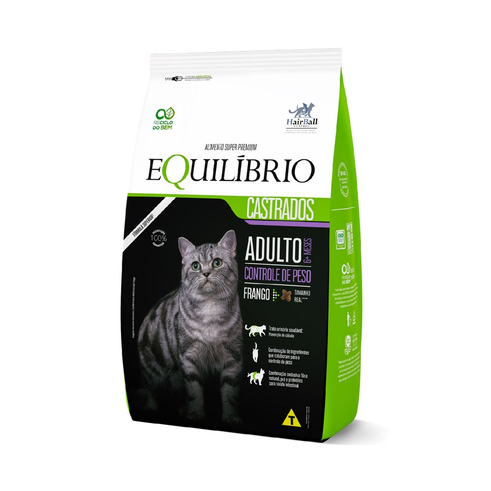 Ração Equilíbrio para Gatos Adultos Castrados Sabor Frango