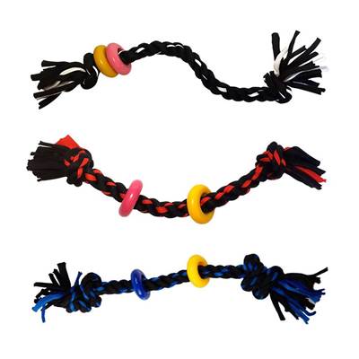Brinquedo Napi Mordedor Corda Dois Nós e Argola para Cães - Cores Sortidas U