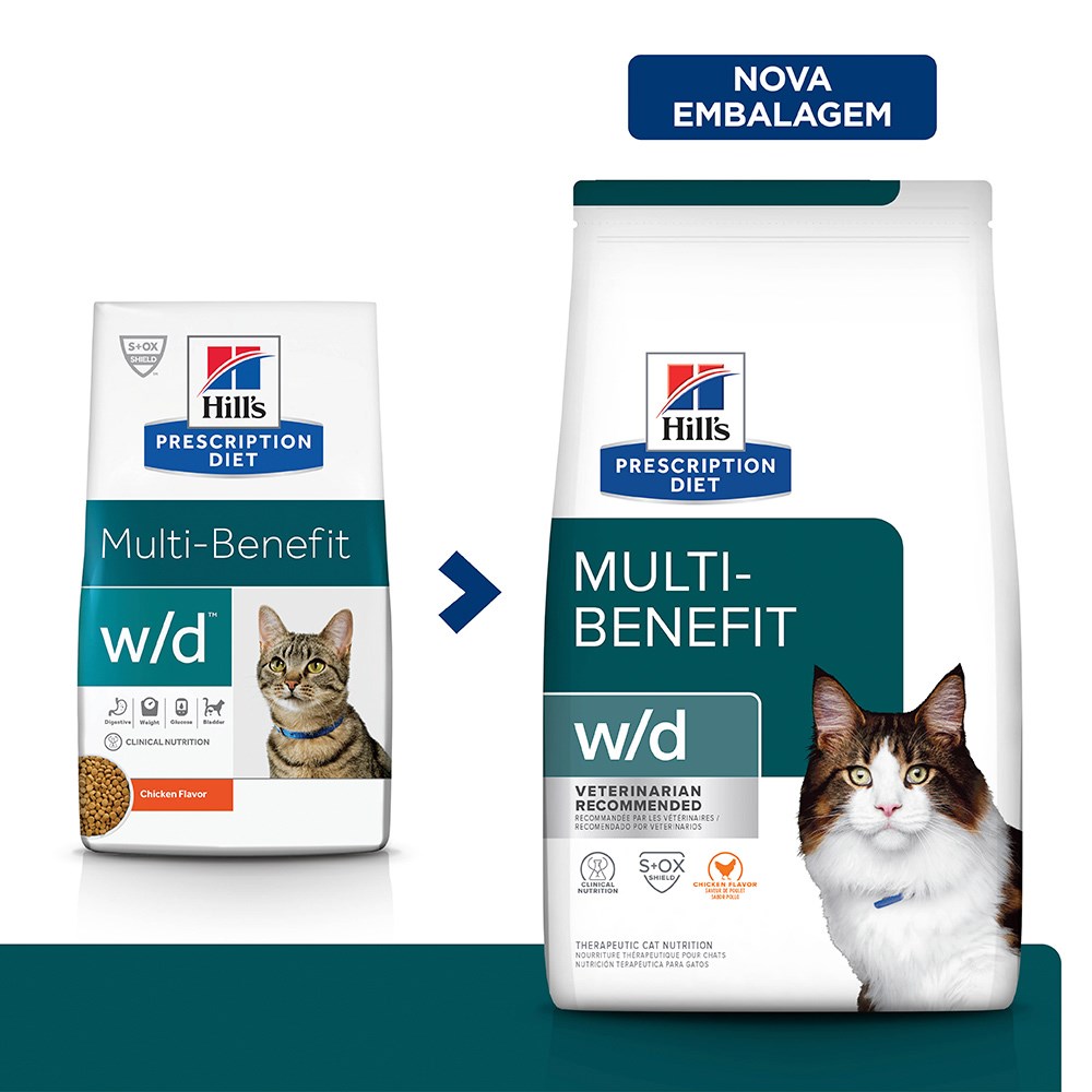 Ração Hill's Prescription Diet W/D para Gatos Adultos - Controle do Peso e Glicêmico