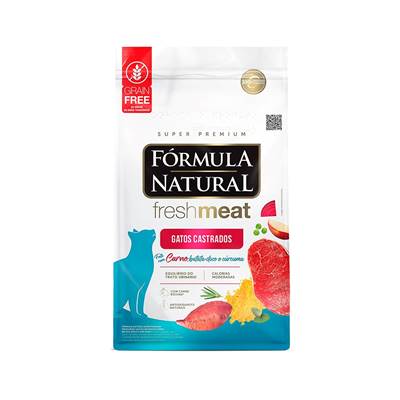 Ração Fórmula Natural Fresh Meat para Gatos Adultos Castrados sabor Carne 7kg
