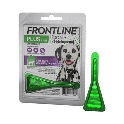 Antipulgas e Carrapatos Frontline Plus para Cães de 20kg a 40kg 