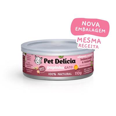 Ração Pet Delícia Papinha Natural de Frango para Gatos Filhotes 110g
