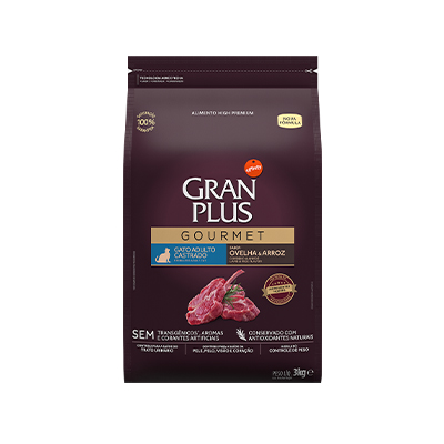 Ração Granplus Gourmet para Gatos Castrados sabor Ovelha e Arroz 10,1kg
