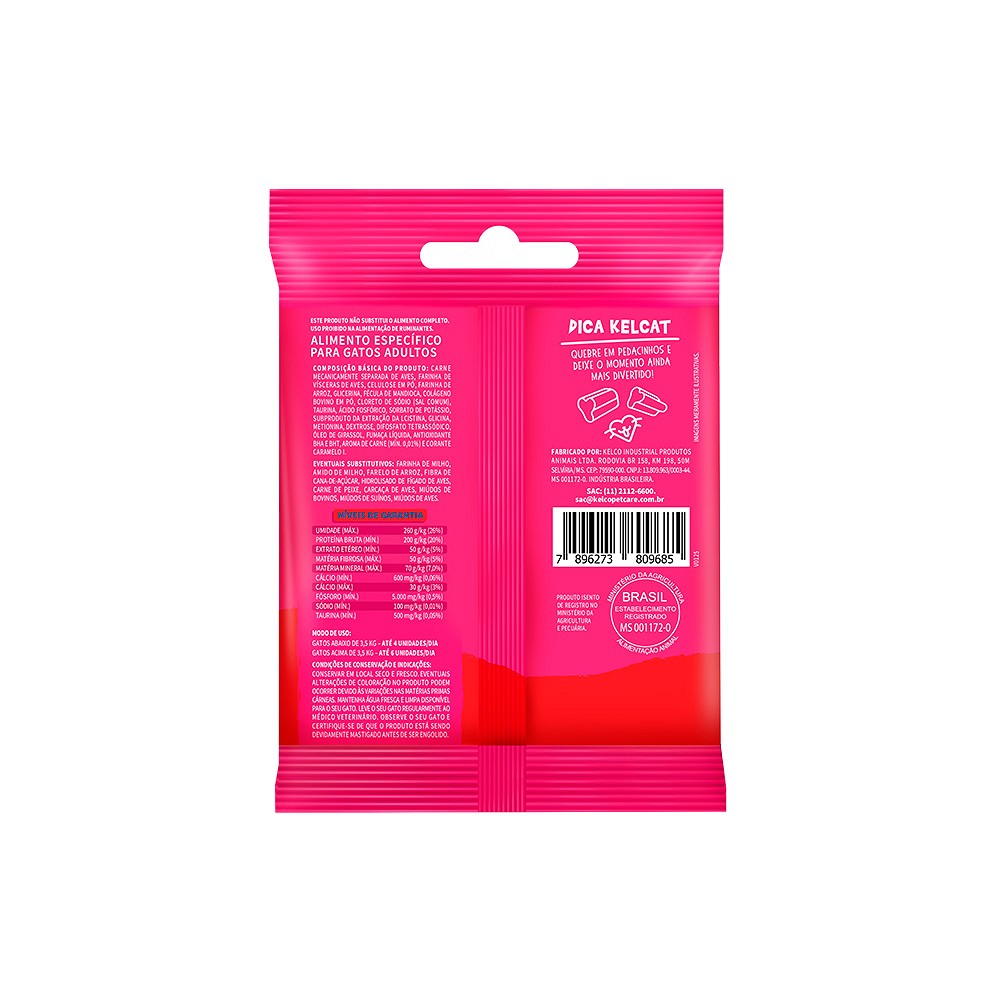 Snack Kelcat Stick Protein para Gatos Sabor Carne