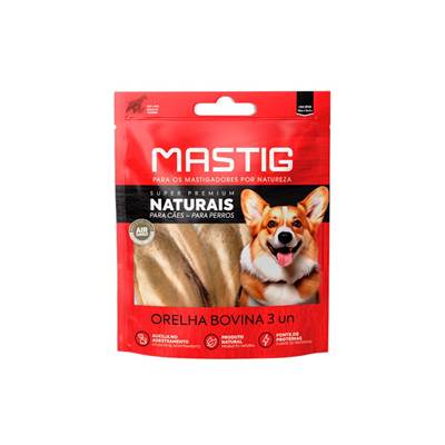 Osso Mastig Super Premium Orelha Bovina para Cães 3 unidades