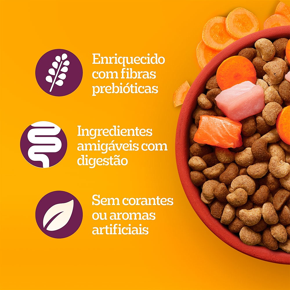 Ração Pedigree Barriguinha Saudável para Cães Adultos de Raças Pequenas e Minis sabor Salmão