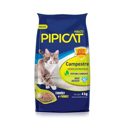 Areia Sanitária Pipicat Campestre 4kg