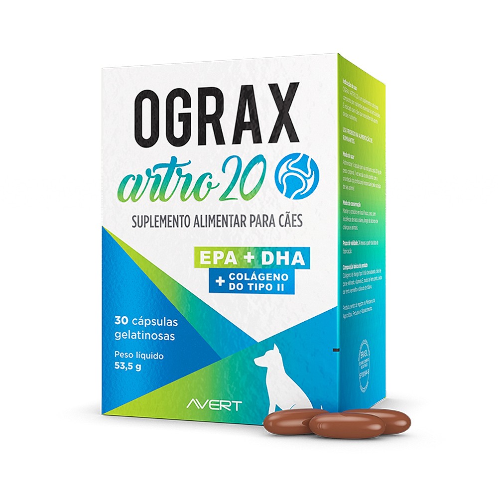 Suplemento Ograx Artro 20 para Cães