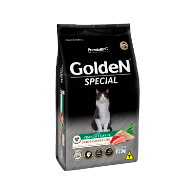 Ração Golden Special para Gatos Castrados sabor Frango e Carne 3kg