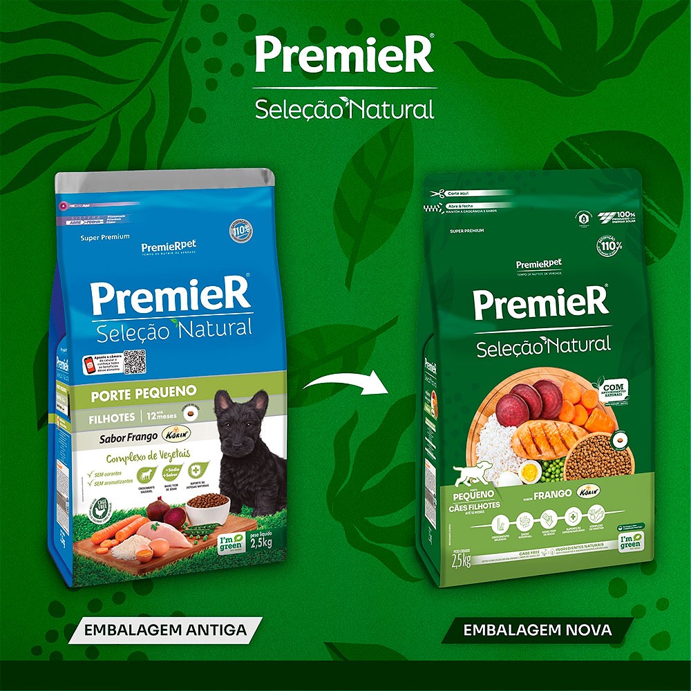 Ração Premier Seleção Natural para Cães Filhotes Raças Pequenas sabor Frango 