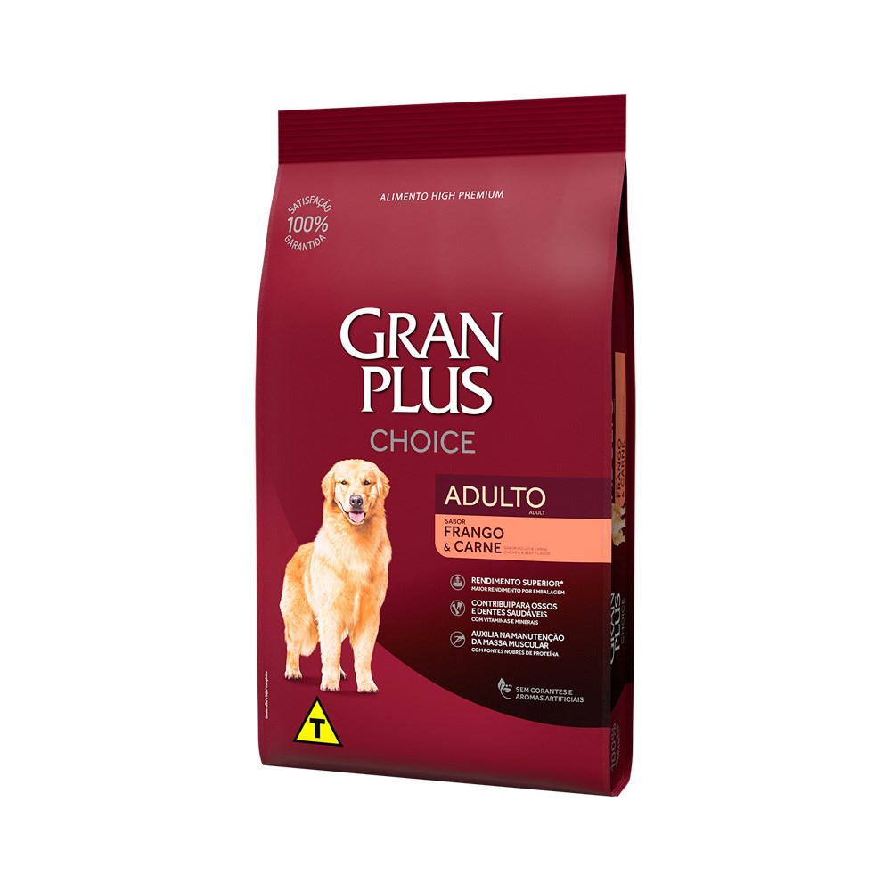 Ração Granplus Choice para Cães Adultos sabor Frango & Carne