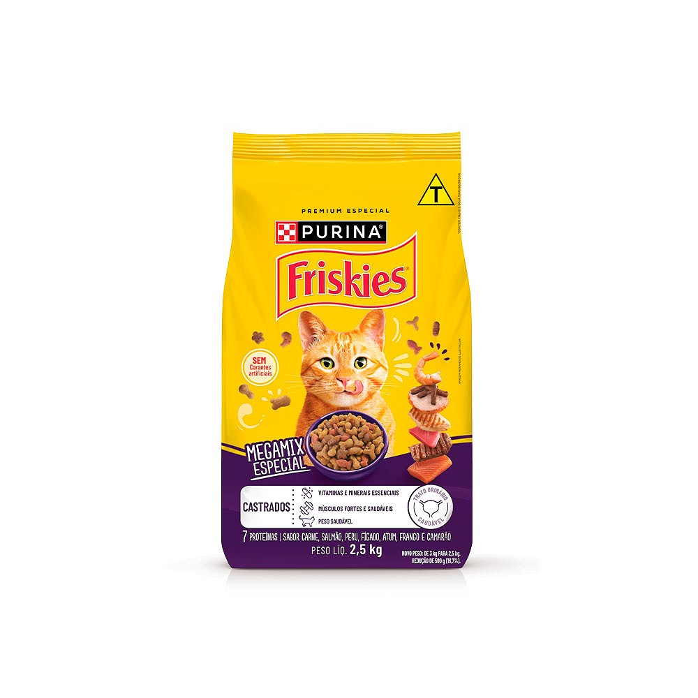 Ração Friskies Megamix para Gatos Adultos Castrados