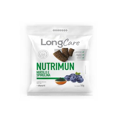 Snack LongCare Funcional Nutrimun para Cães Adultos sabor Mirtilo e Spirulina 250g
