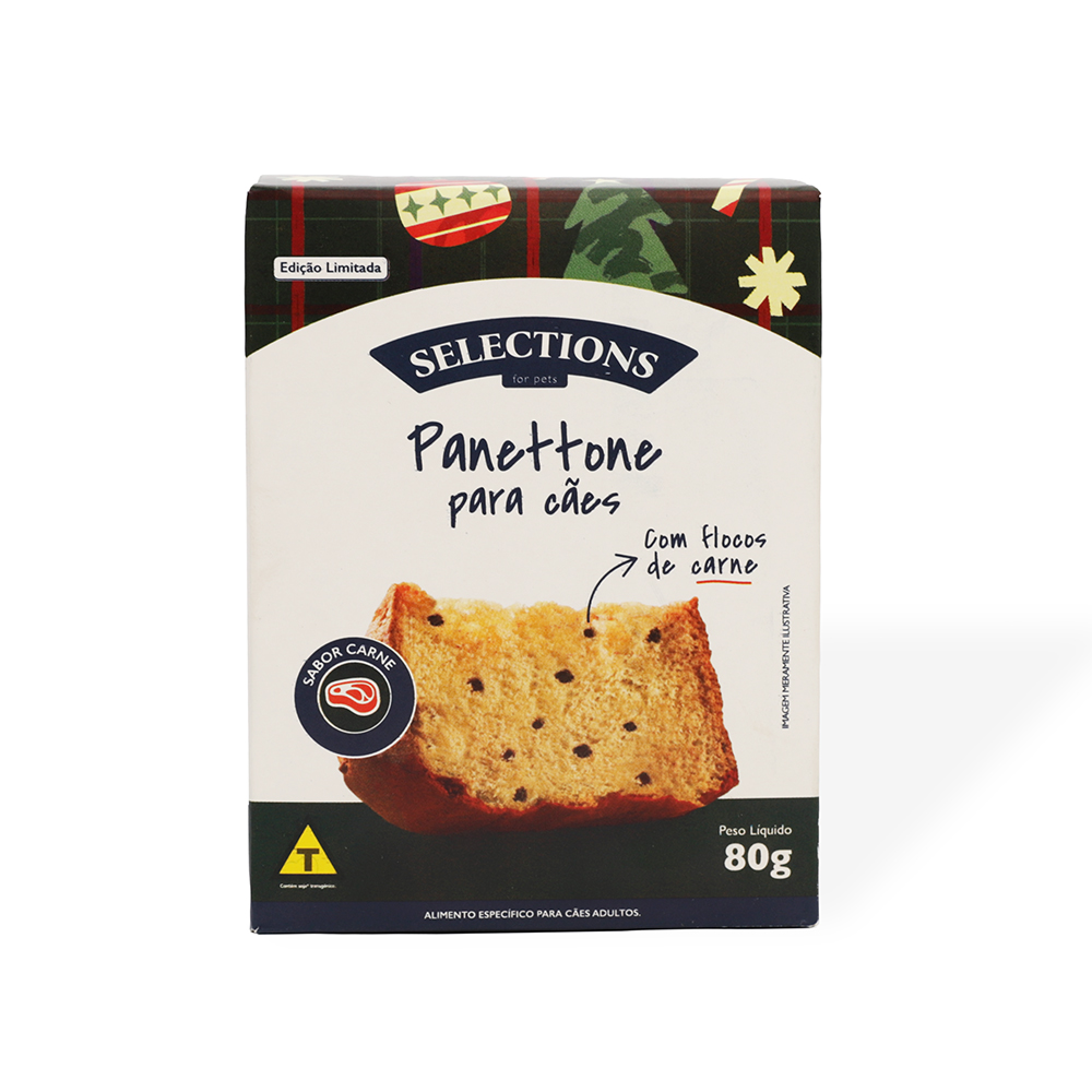 Panettone Selections For Pets com Flocos de Carne