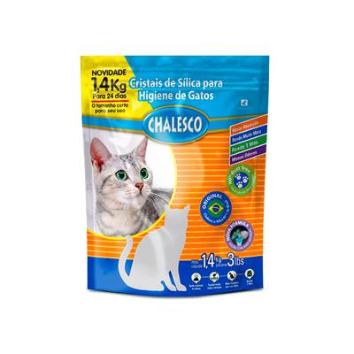 Areia Higiênica Chalesco com Cristais de Sílica para Gatos 1.4kg