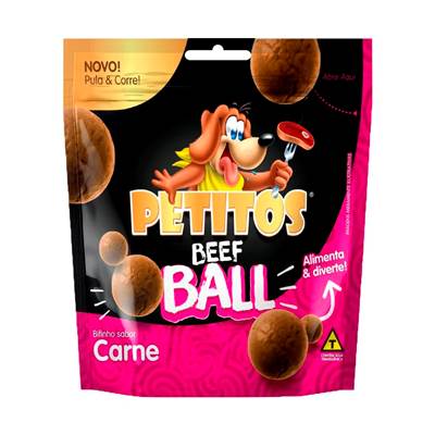Snack Petitos para Cães Beef Ball sabor Carne 60g